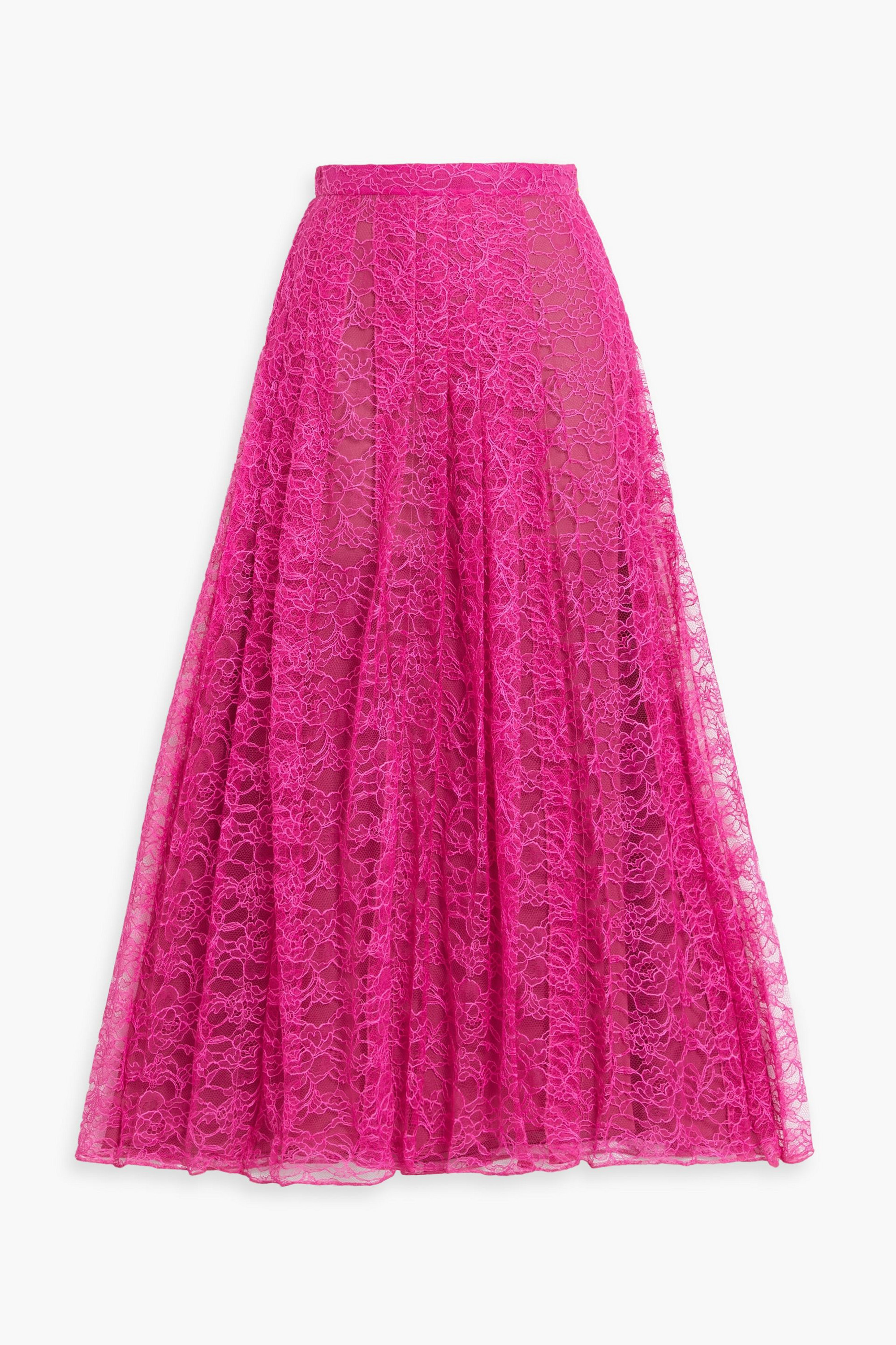 Valentino Garavani - Pleated corded lace midi skirt | Plush