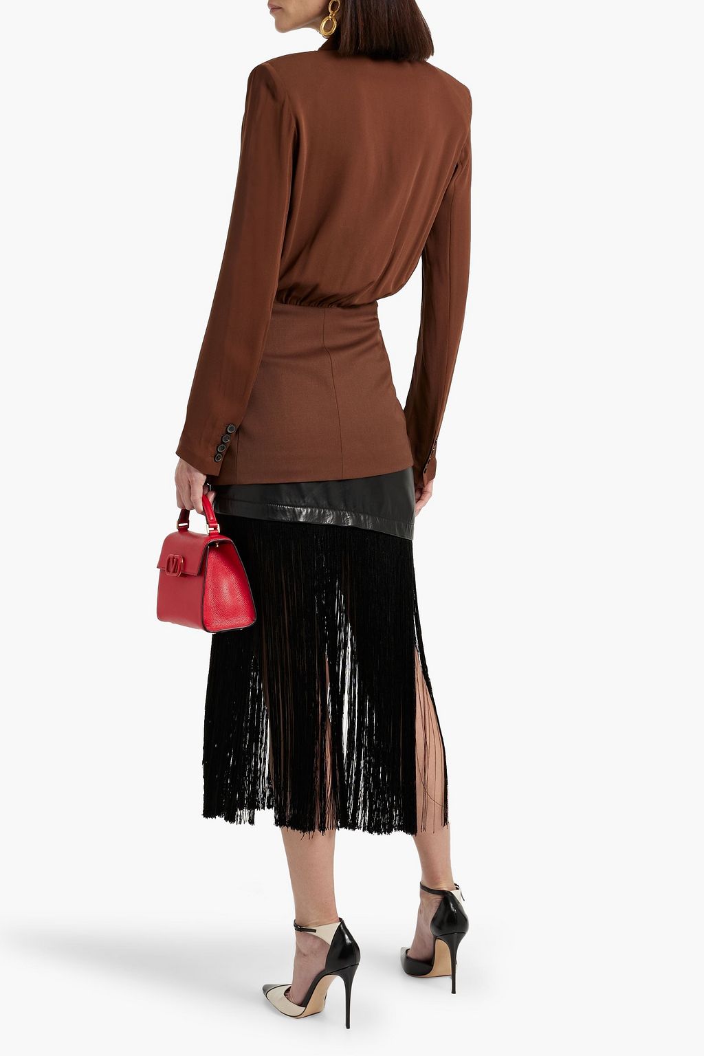 VALENTINO GARAVANI Double-breasted silk-twill and wool-blend blazer