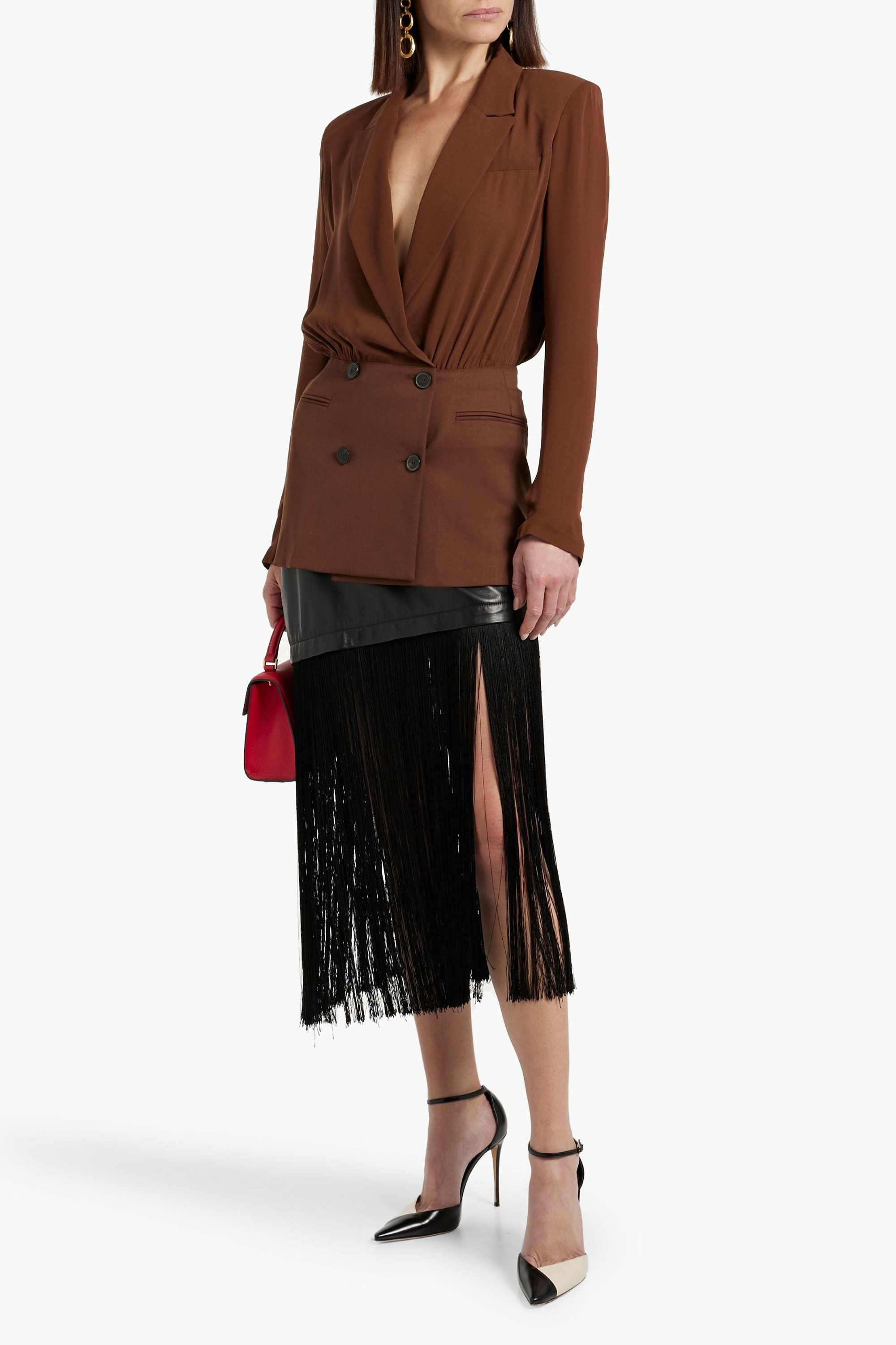 Valentino Garavani Double-breasted silk-twill and wool-blend blazer