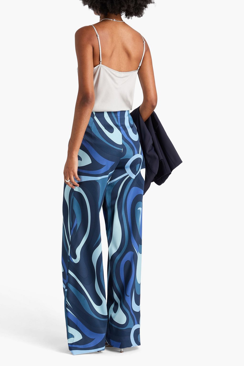 PUCCI Printed silk-blend satin wide-leg pants