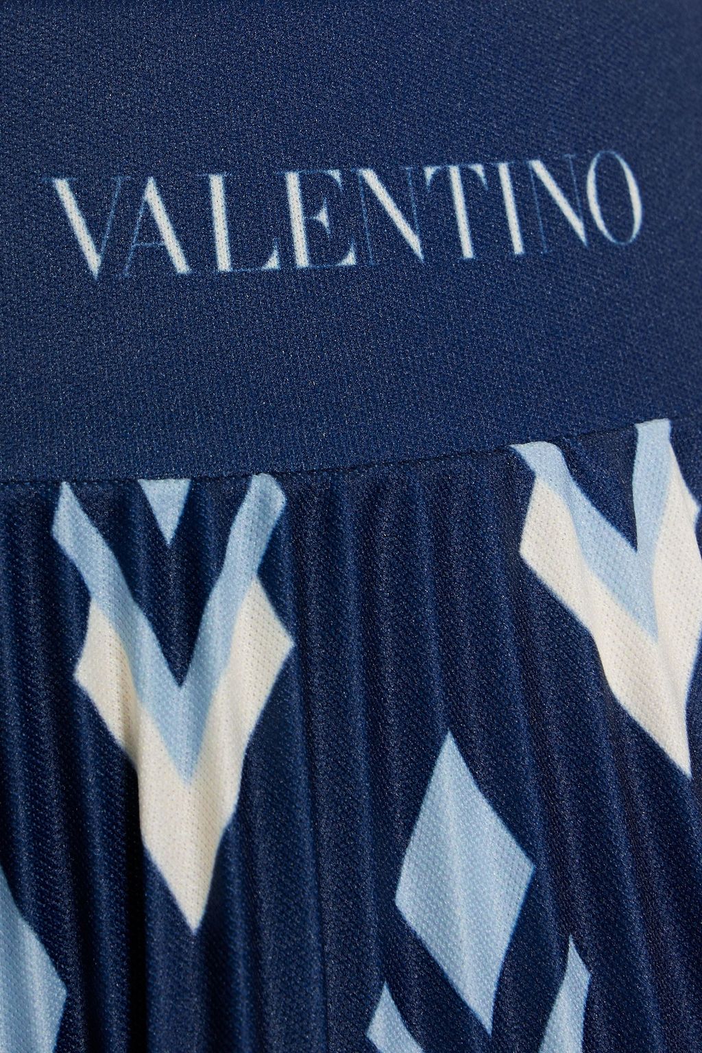 VALENTINO GARAVANI Pleated printed satin-jersey midi skirt