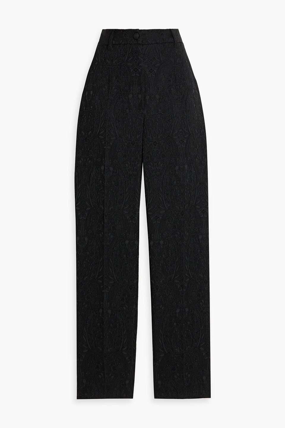 Dolce & Gabbana Jacquard Straight-leg Pants In Black