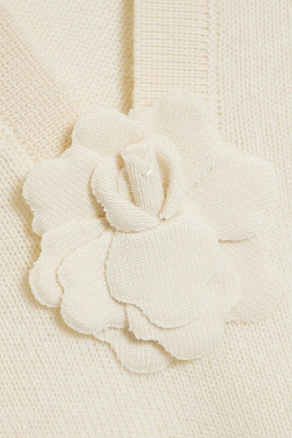 VALENTINO GARAVANI Floral-appliquéd wool and cashmere-blend sweater