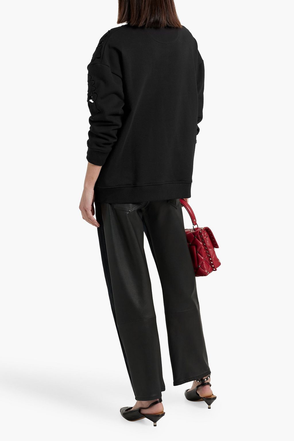 VALENTINO GARAVANI Laser-cut cotton-jersey sweatshirt