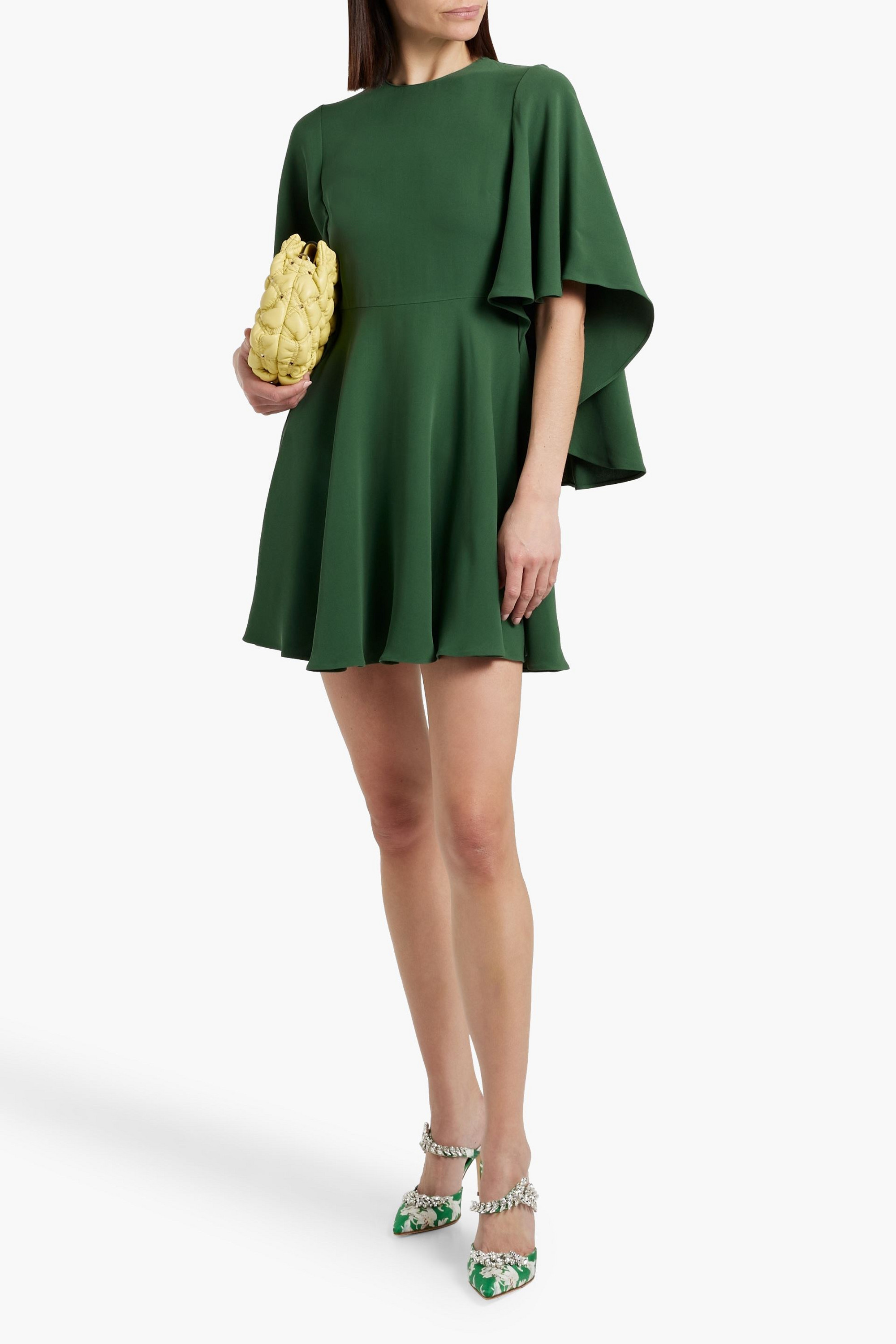 valentino green cape dress Caped cady couture gown in green - Valentino