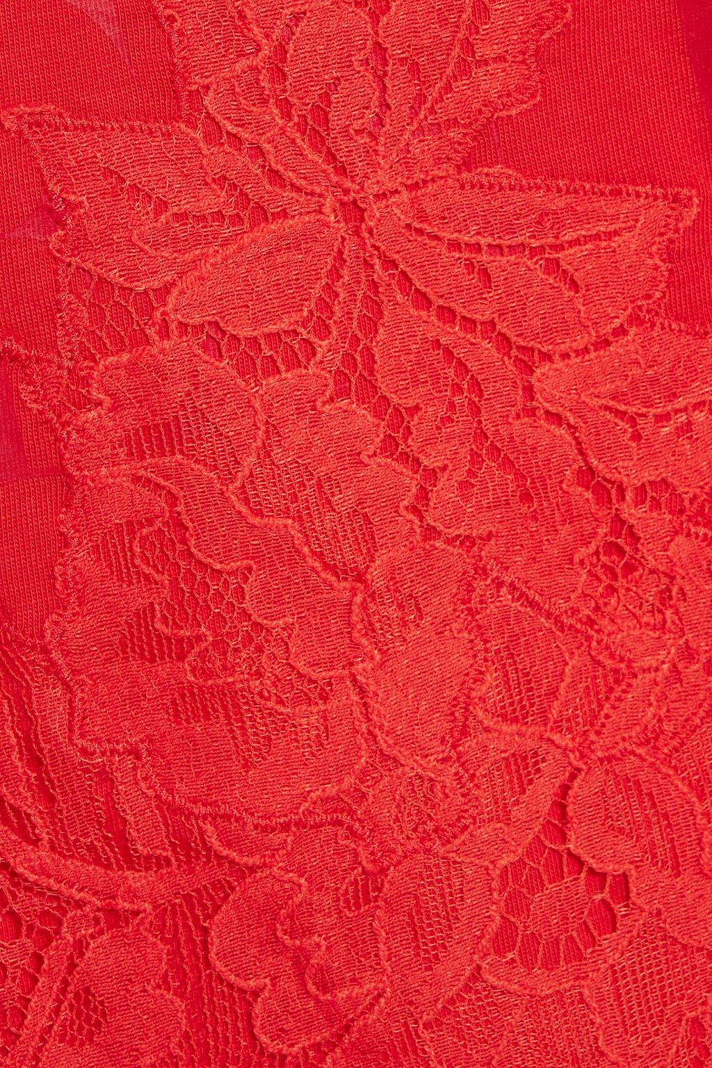 VALENTINO GARAVANI Lace-paneled cotton-jersey T-shirt