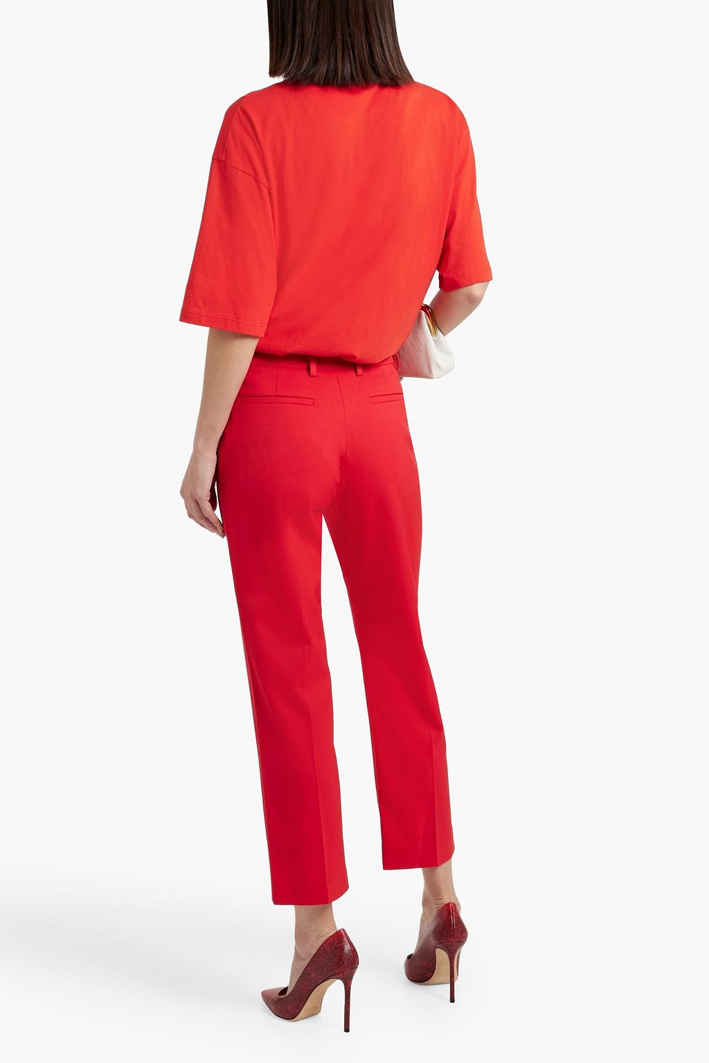 VALENTINO GARAVANI Lace-paneled cotton-jersey T-shirt