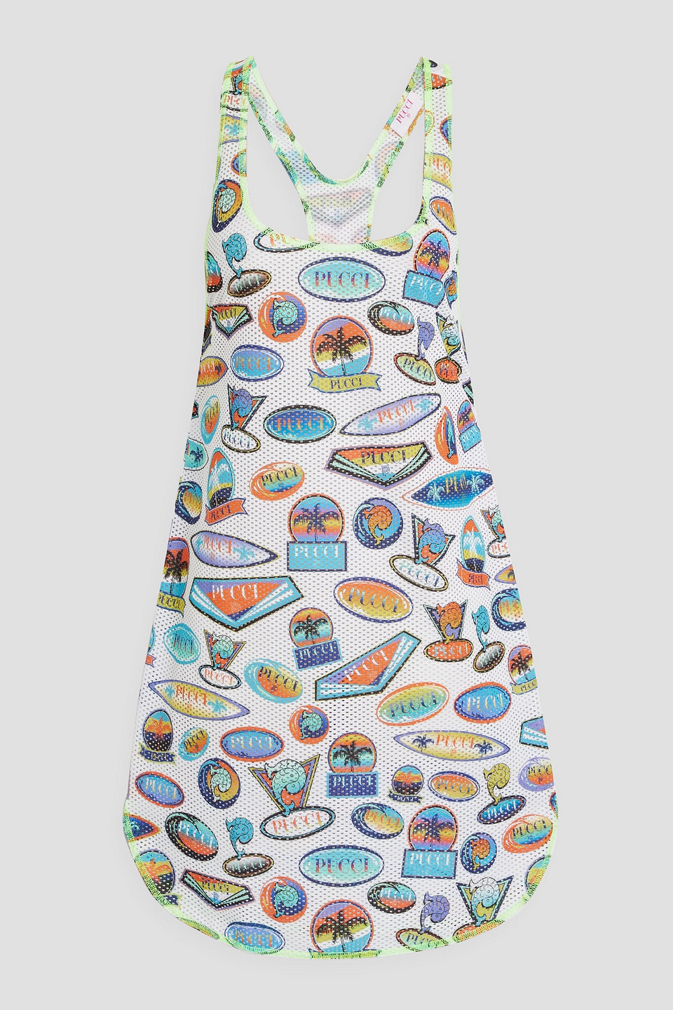 Printed mesh mini dress