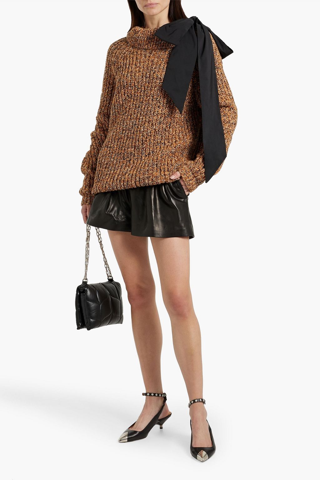 ★週末SALE★【希少】Valentino cashmere knit タートル VALENTINO GARAVANI Bow-detailed wool and cashmere-blend turtleneck