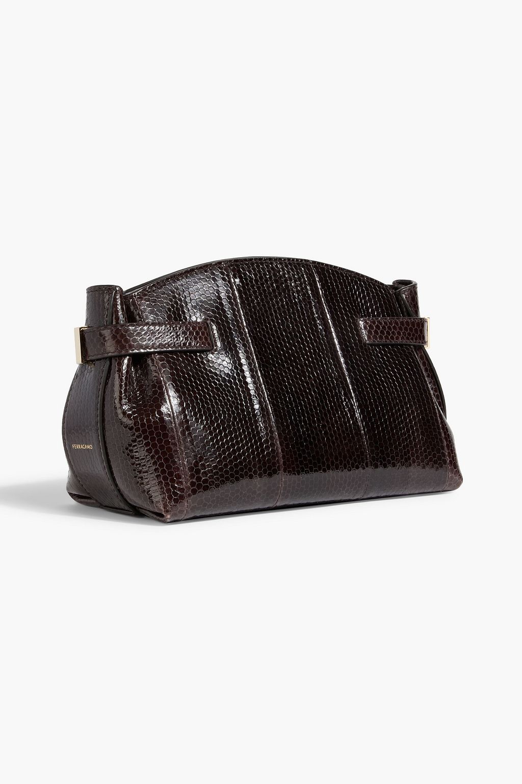 FERRAGAMO Hug lizard-effect leather shoulder bag