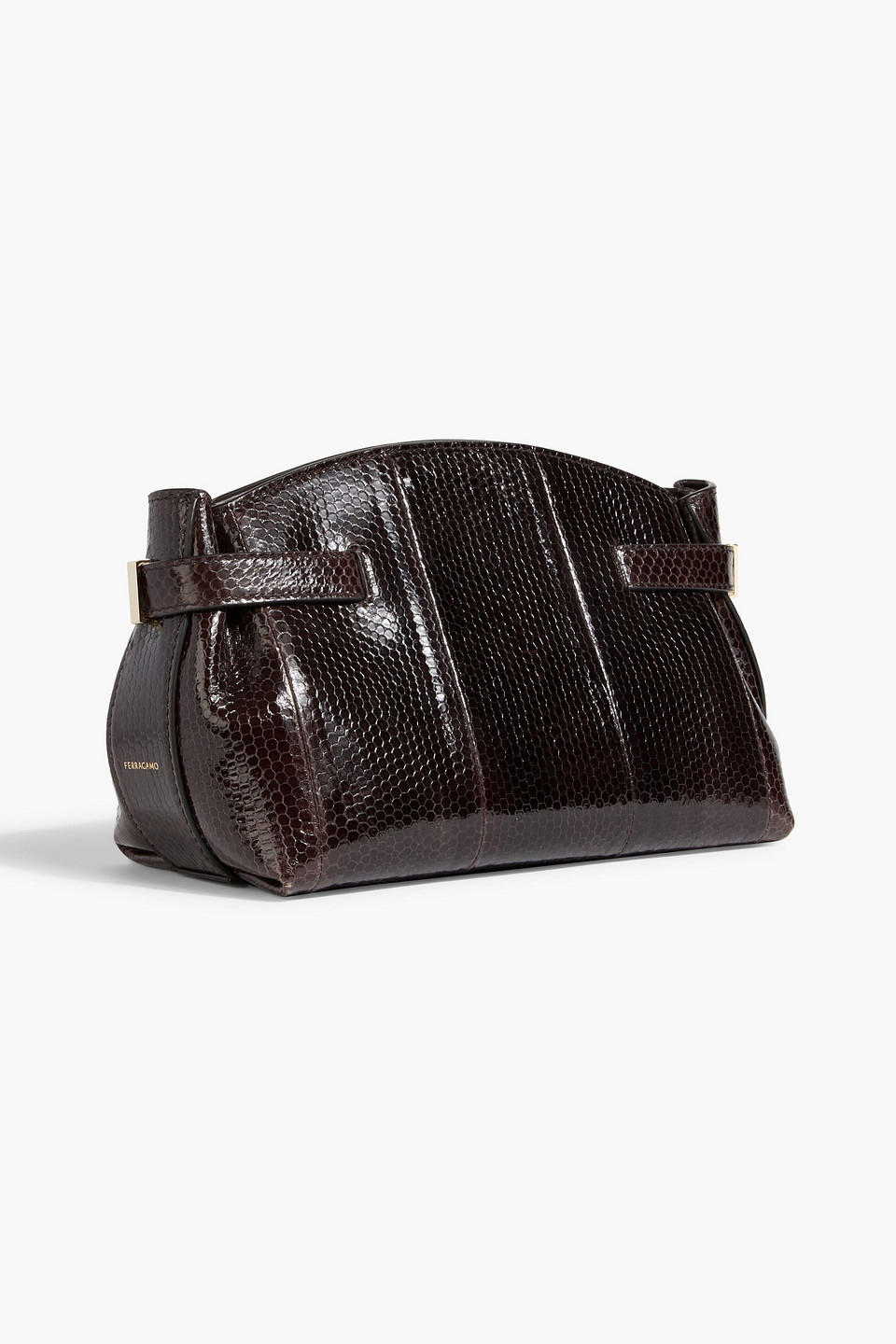 FERRAGAMO HUG LIZARD-EFFECT LEATHER SHOULDER BAG