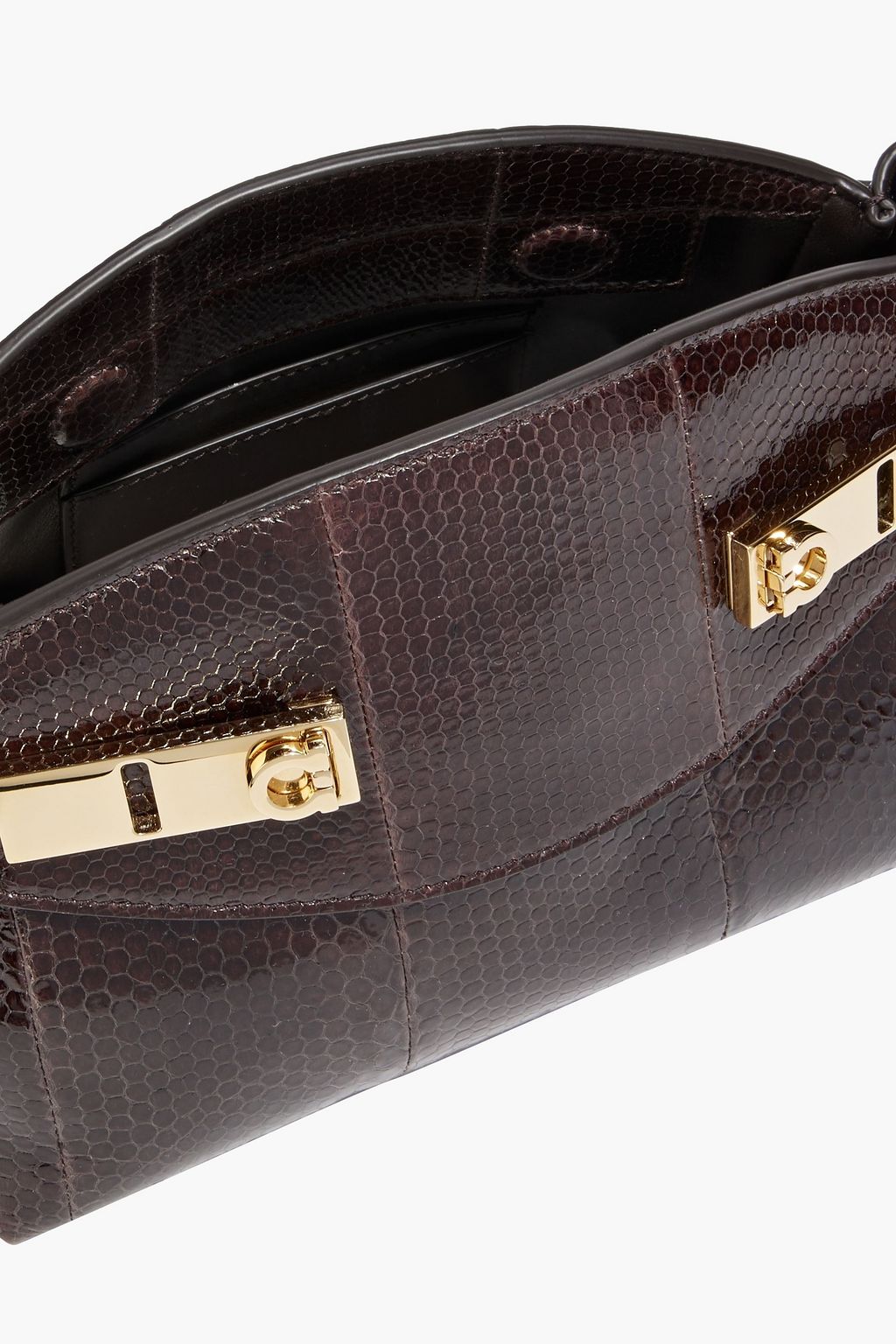 FERRAGAMO Hug lizard-effect leather shoulder bag