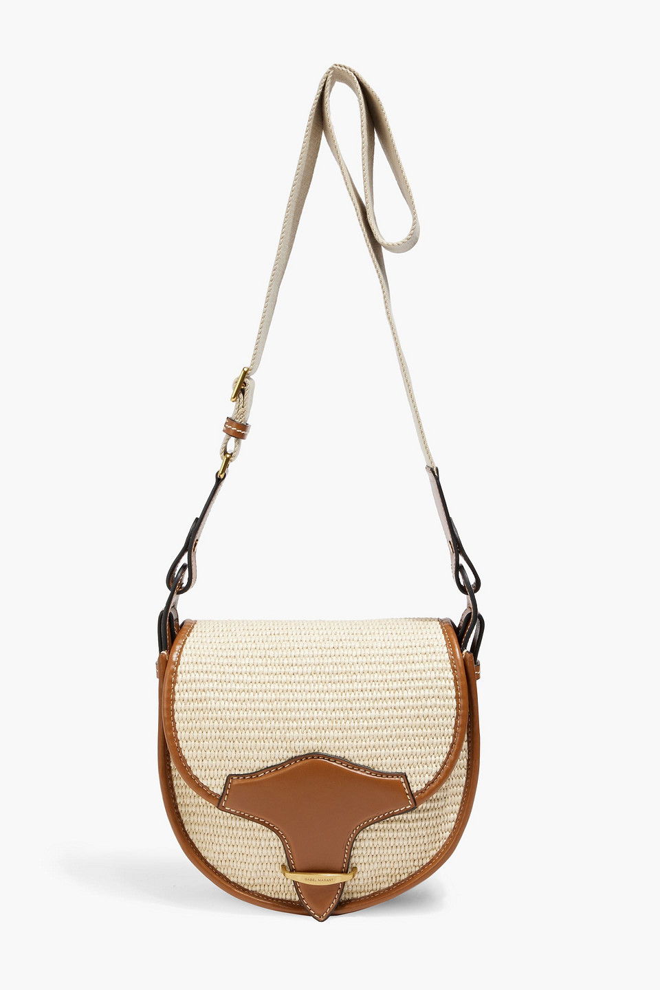 Isabel Marant Botsy Leather-trimmed Faux Raffia Shoulder Bag