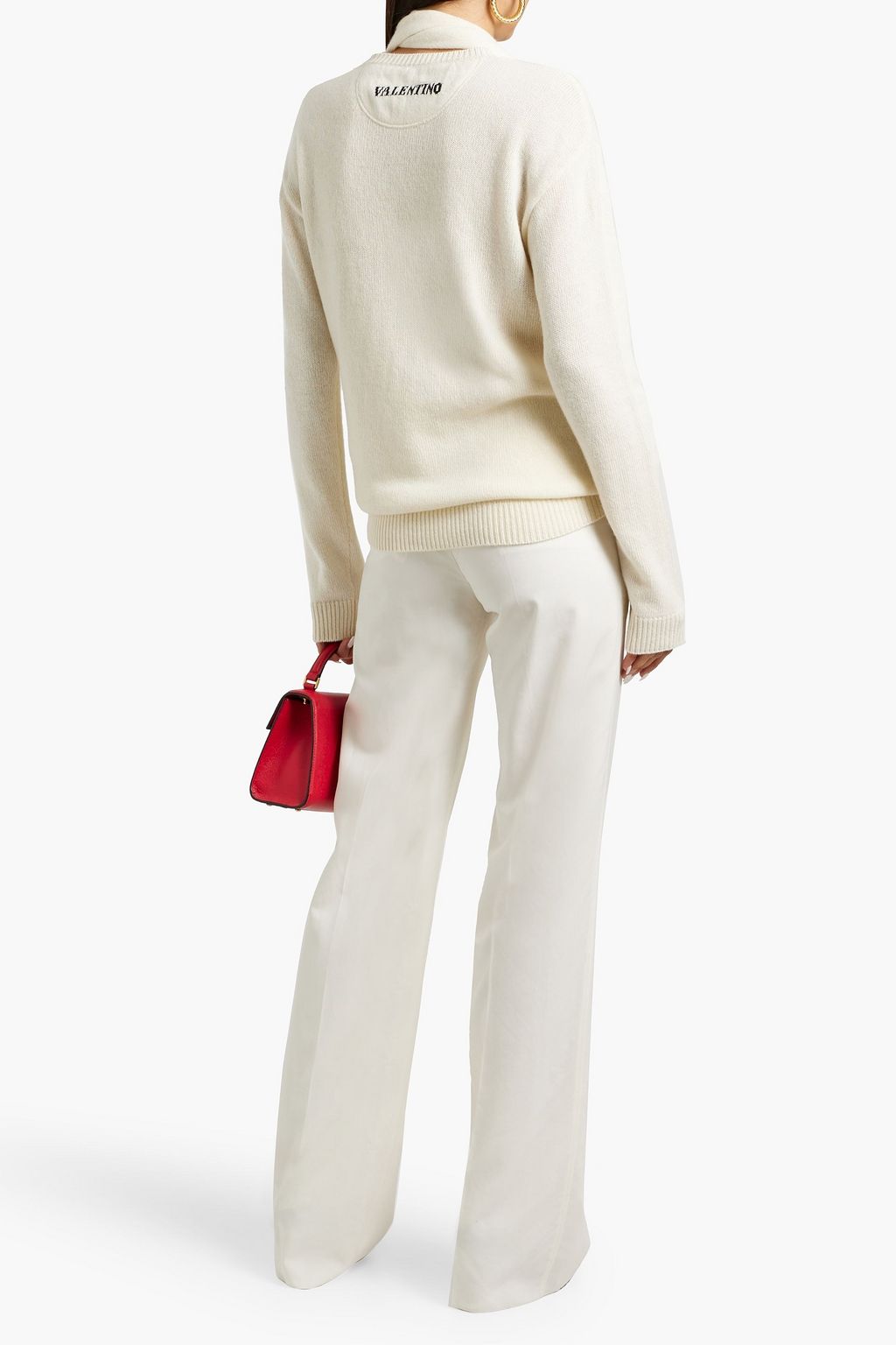 VALENTINO GARAVANI Draped cashmere and wool-blend sweater