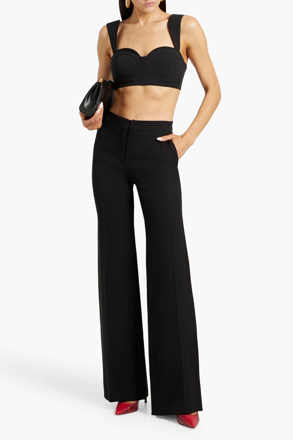 VALENTINO GARAVANI Silk-crepe straight-leg pants | THE OUTNET