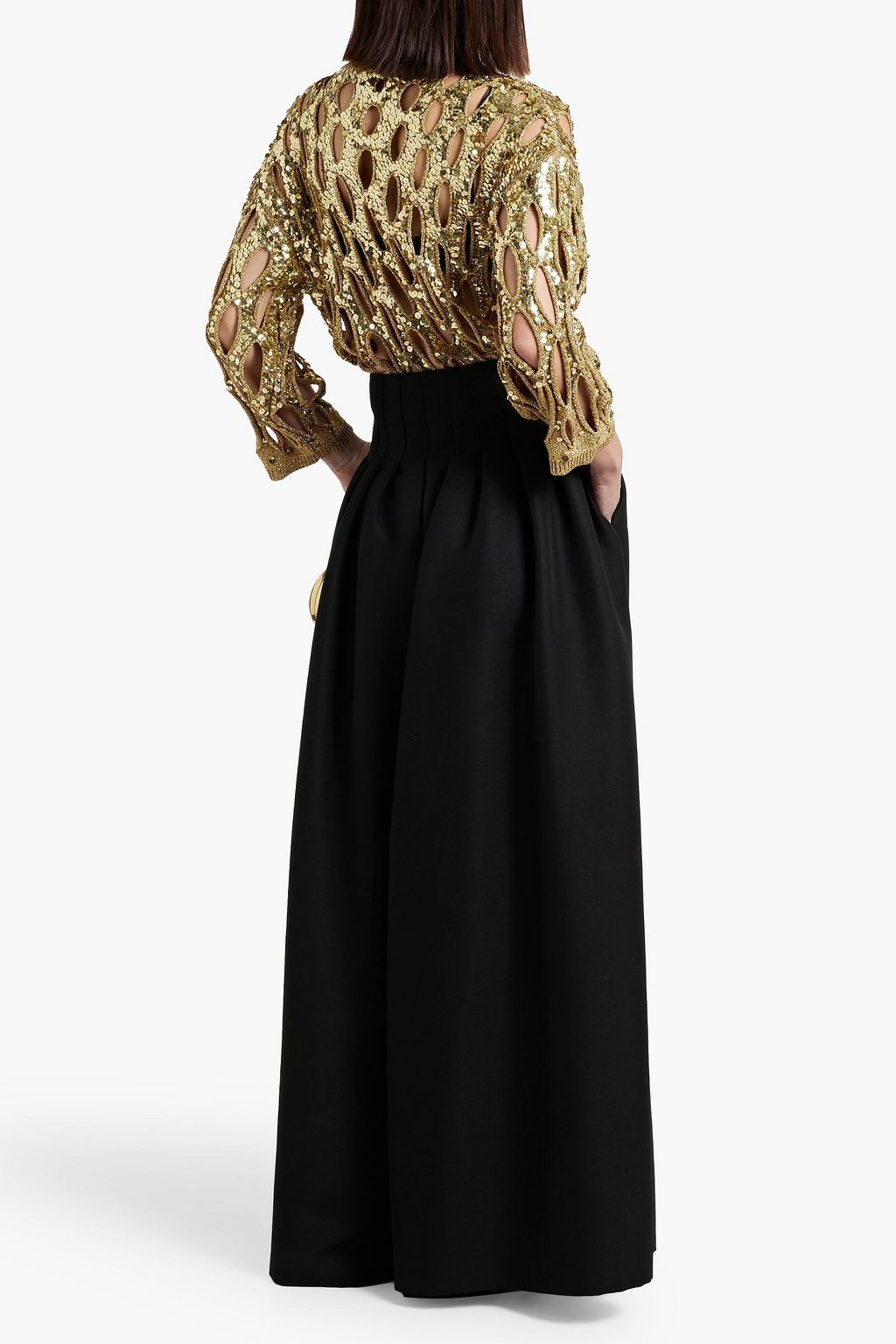 long sleeve maxi dress plus Plus Surplice Neck Long Sleeves Swiss Dot Belted Chiffon Party Dress Purple / 2XL