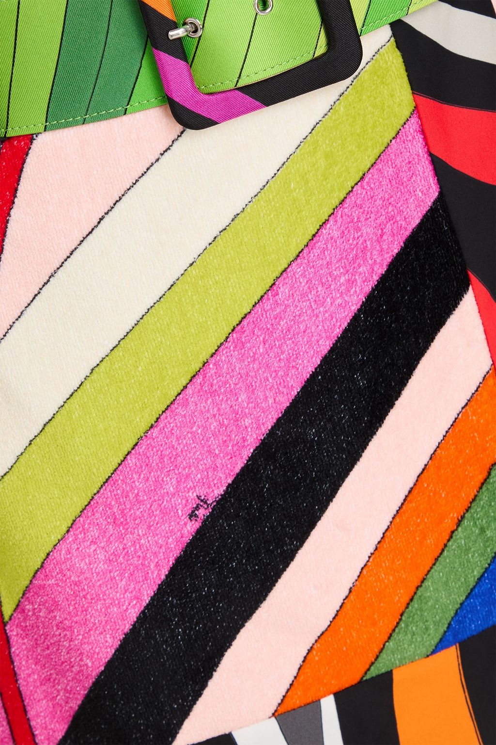 PUCCI コットンテリー ミニラップスカート ベルト付き プリント入り