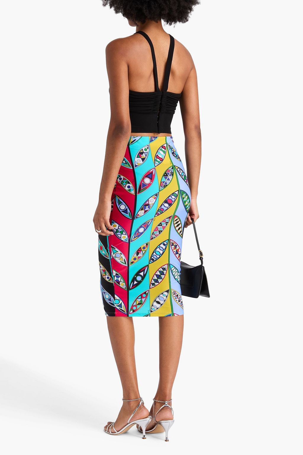 PUCCI ストレッチジャージー ペンシルスカート プリント入り