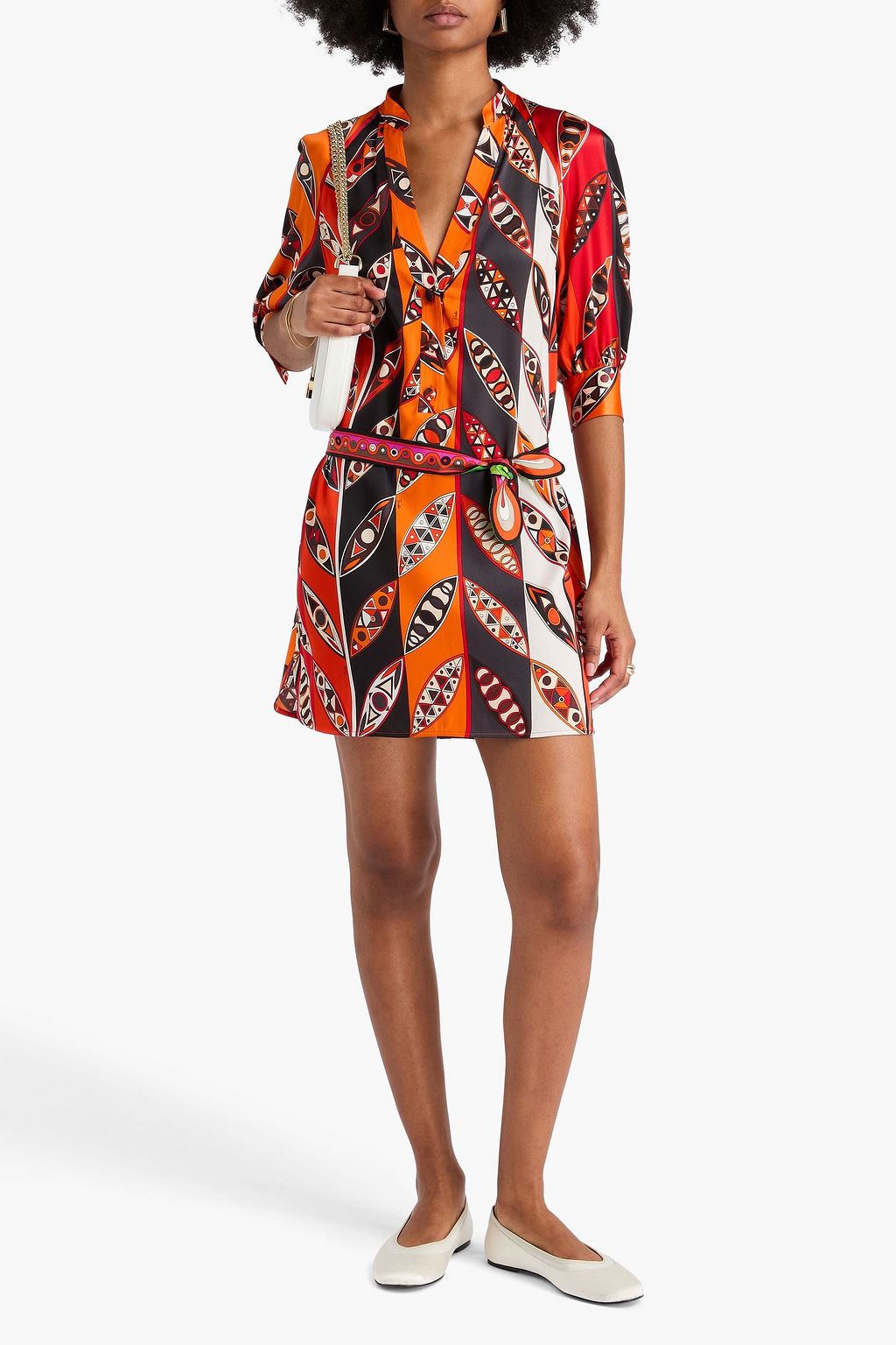 PUCCI Printed stretch-silk satin mini dress