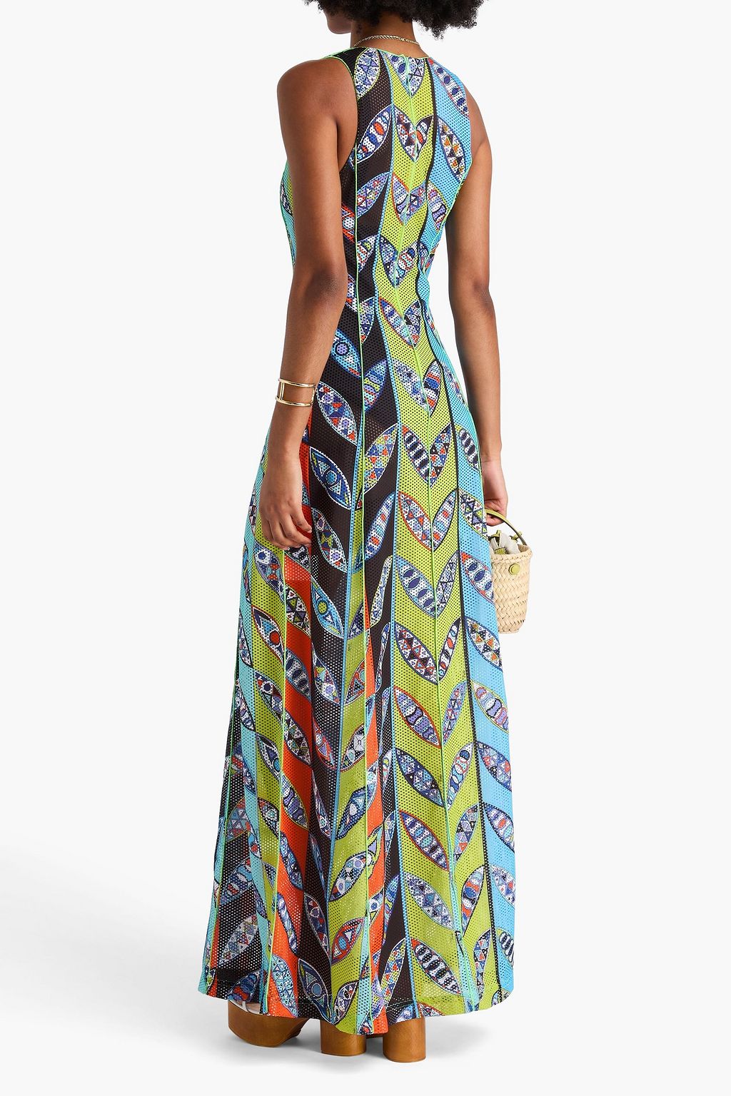 PUCCI Printed mesh maxi dress