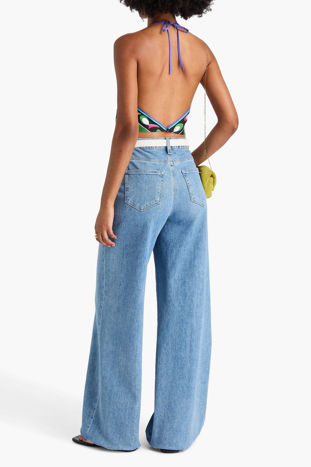 PUCCI Cropped Neckholder-Oberteil aus Seiden-Twill mit Print