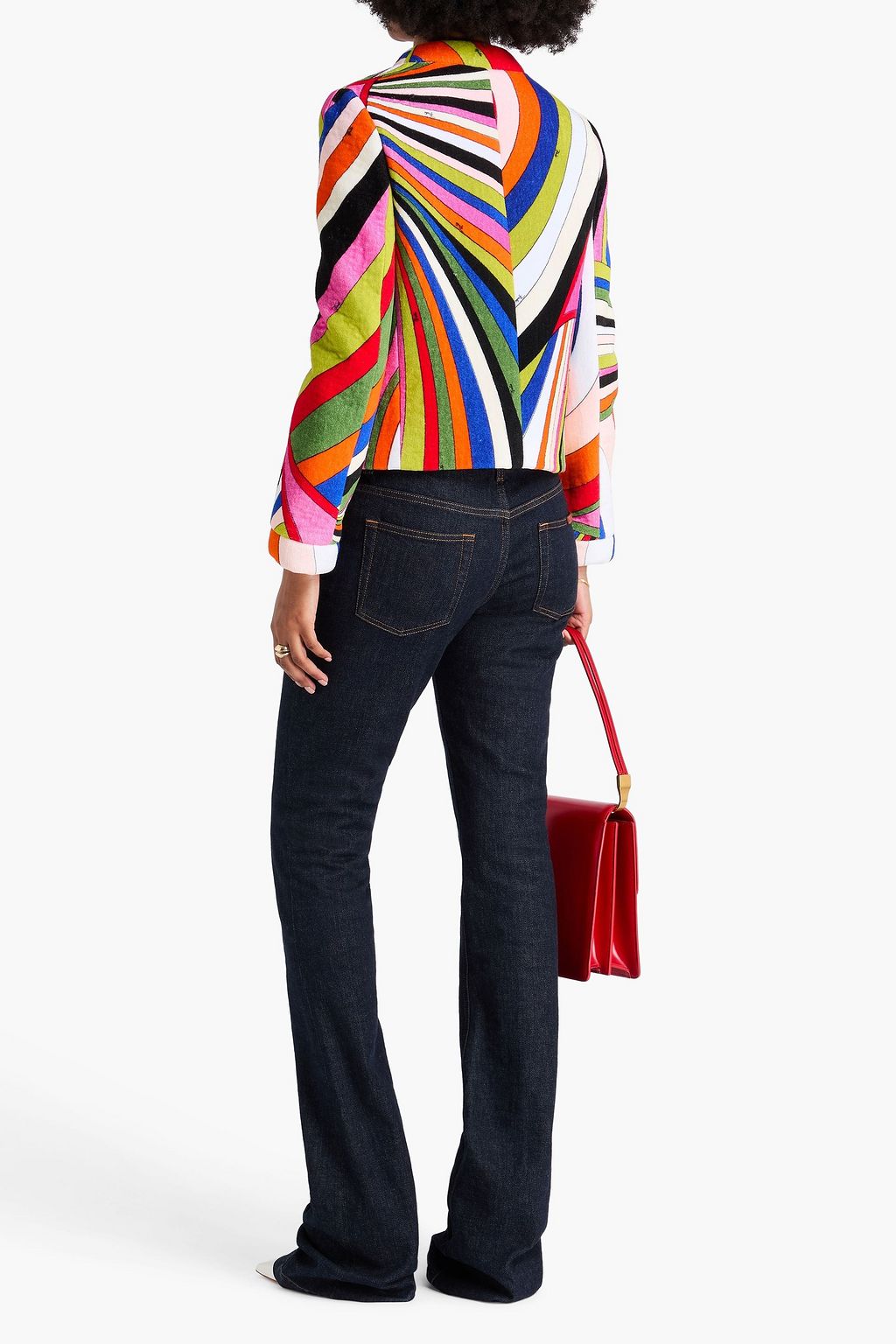 PUCCI Tie-front printed cotton-terry jacket