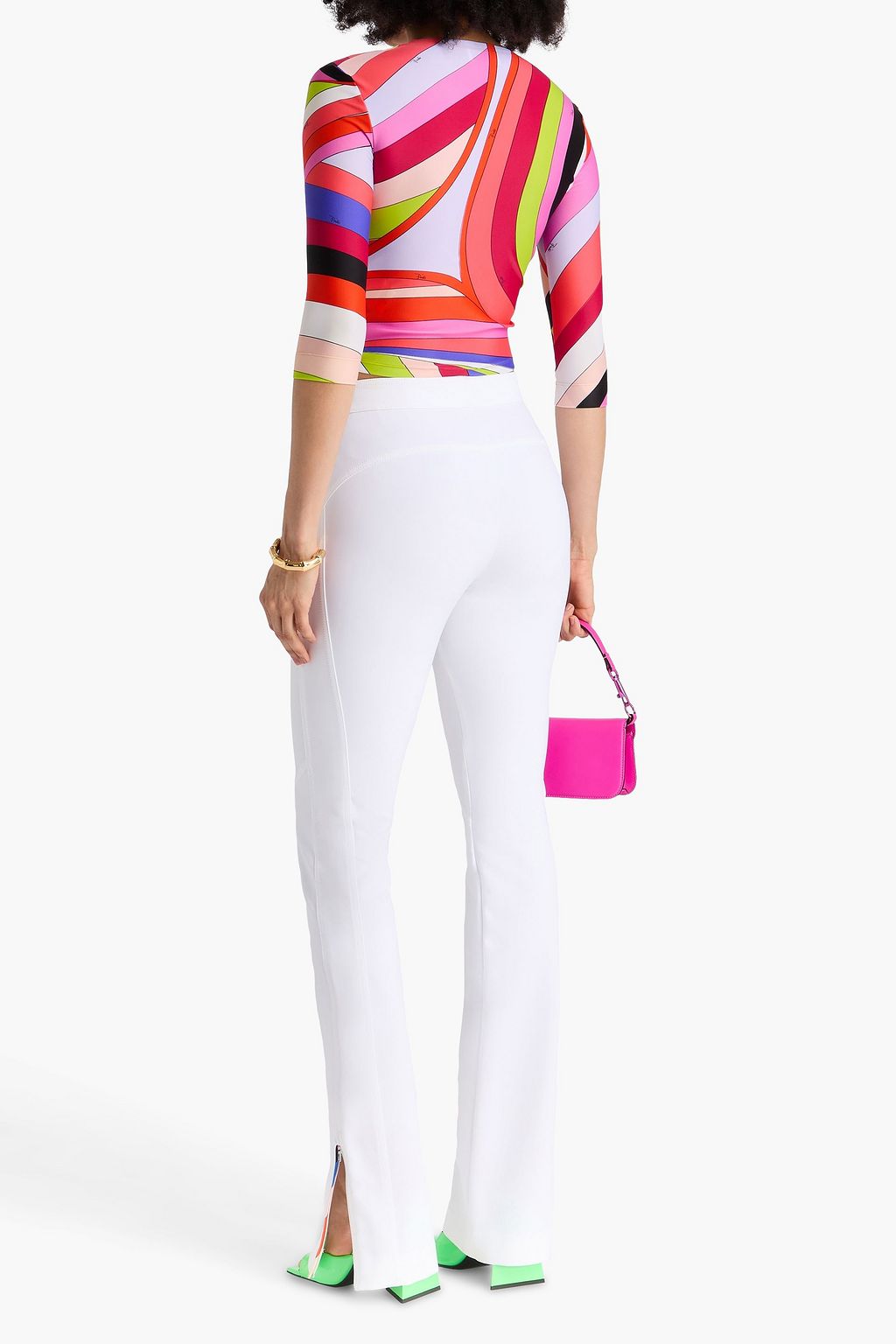 PUCCI Printed stretch-crepe bootcut pants