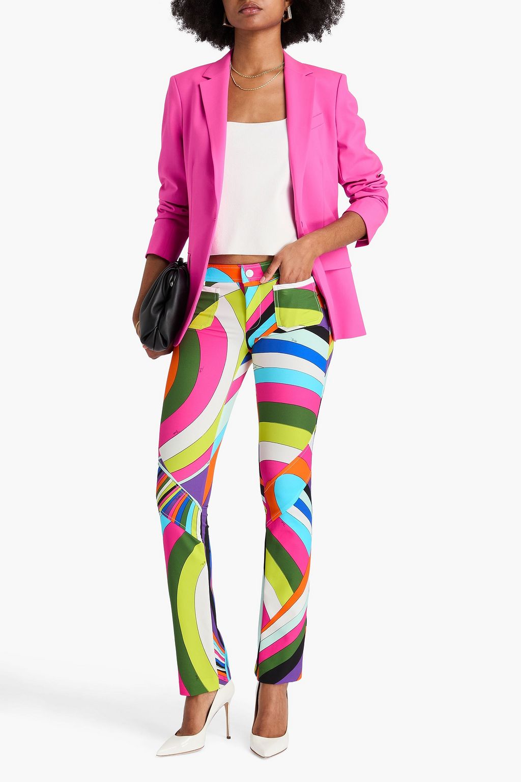PUCCI Eng geschnittene Hose aus Stretch-Crêpe mit Print