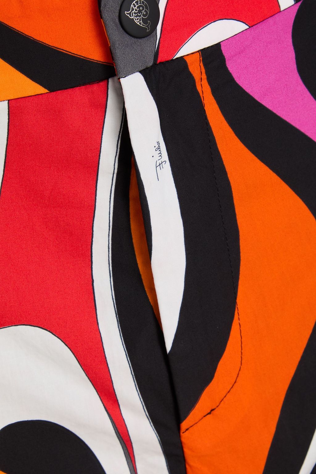 PUCCI بنطال بأرجل مستقيمة من قطن بوبلين بطبعات