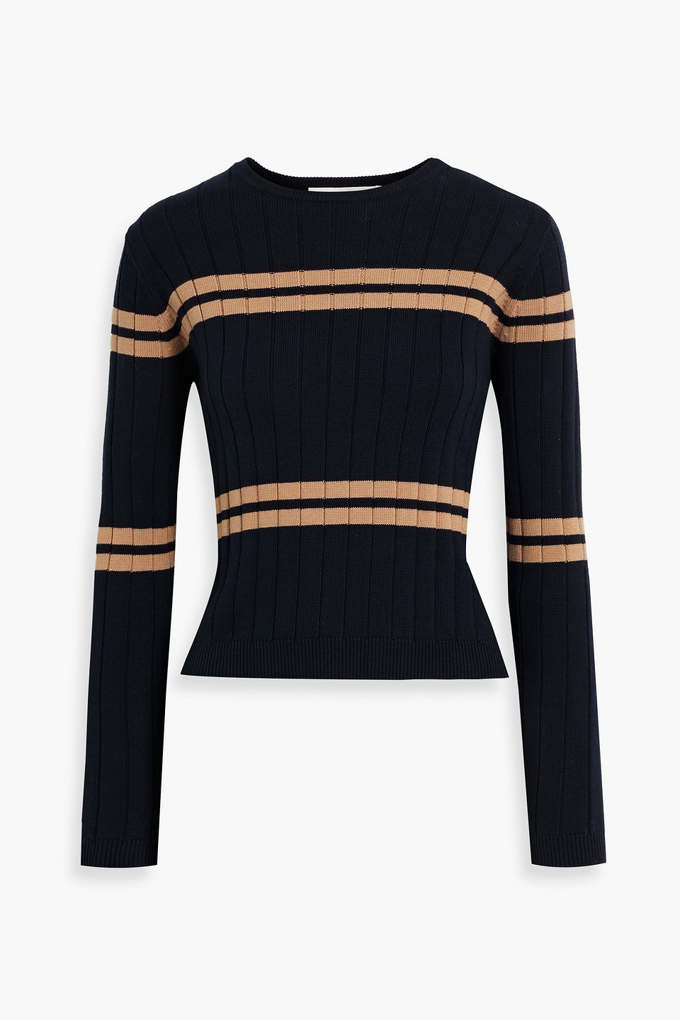 Striped ribbed cotton sweater