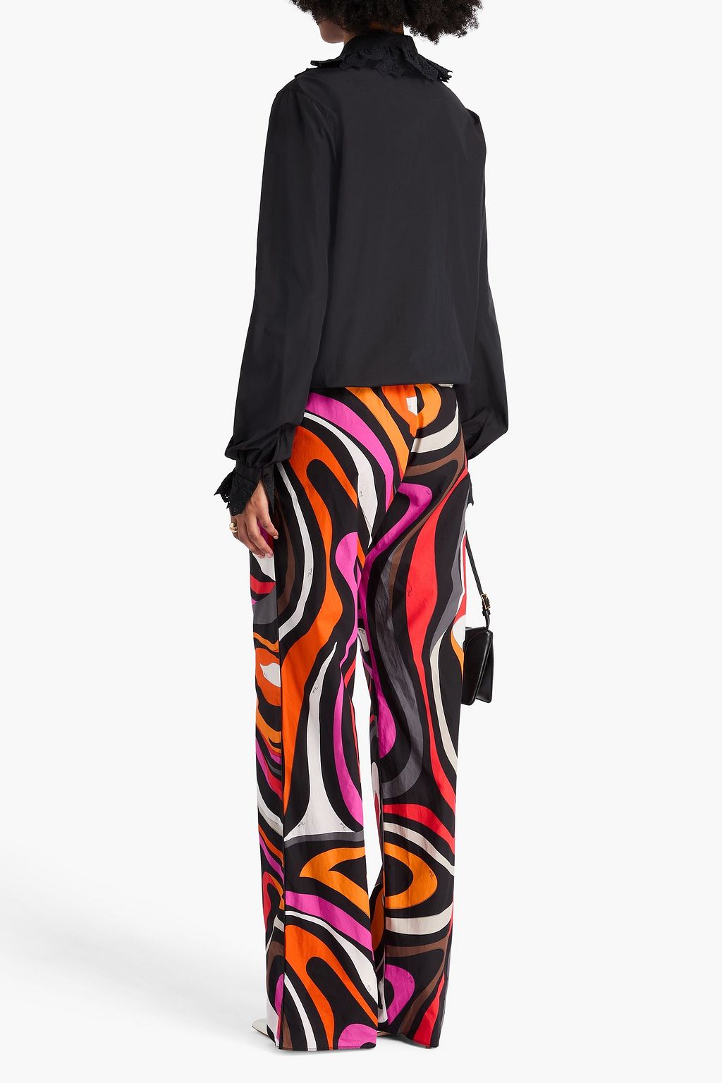 PUCCI Bluse aus Taft mit Lochstickerei-Besatz