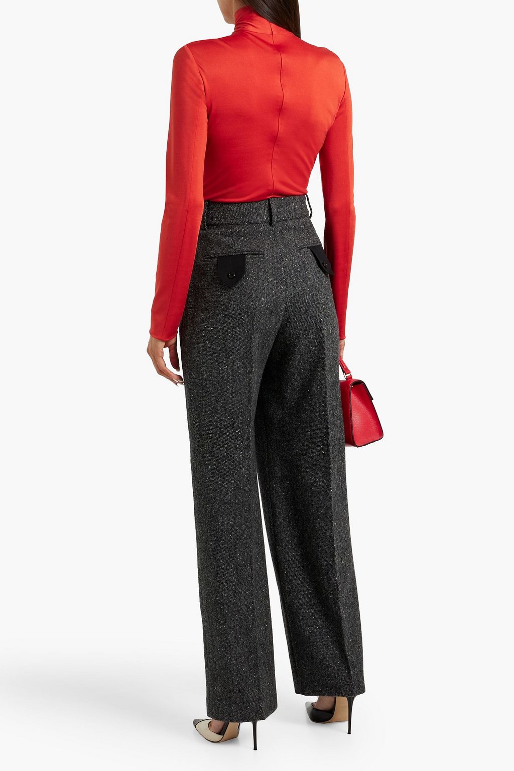 VALENTINO GARAVANI Wool-tweed wide-leg pants