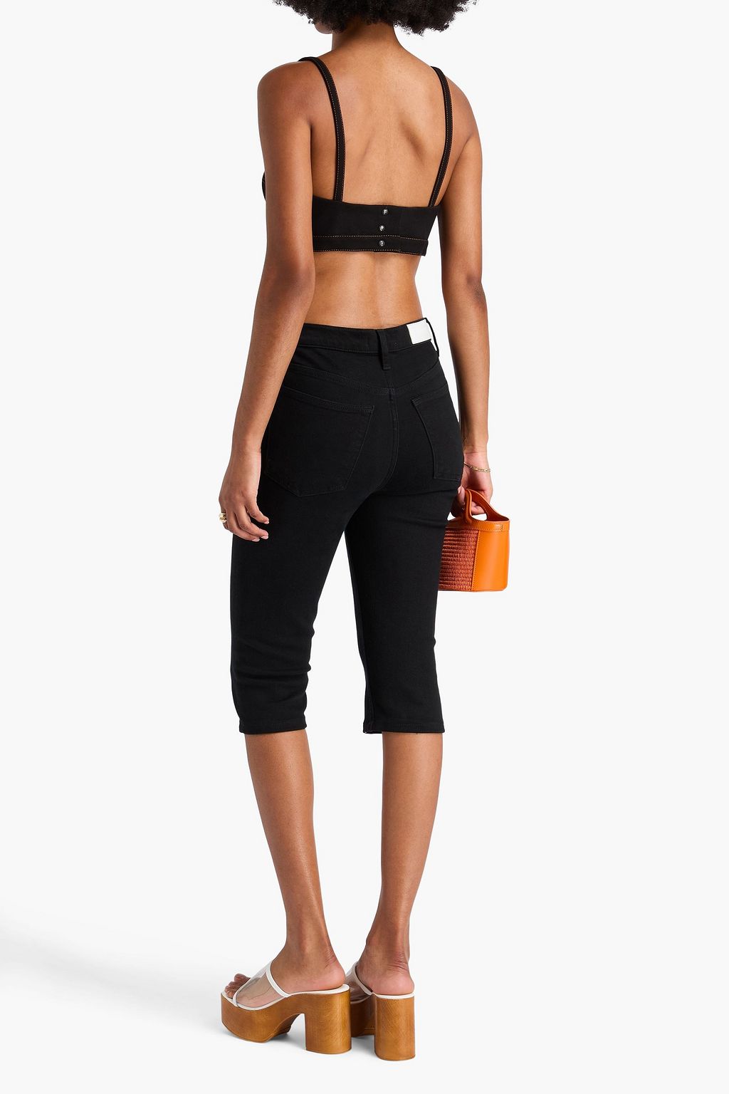 PUCCI Lace-up cotton-piqué bra top