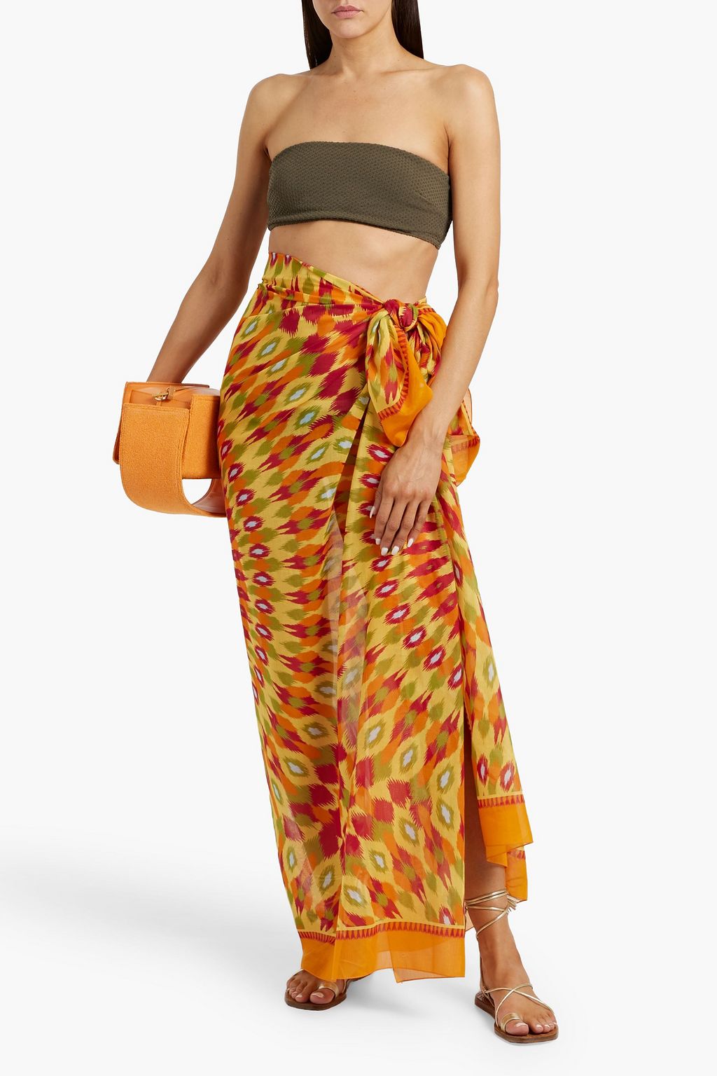 VALENTINO GARAVANI Printed cotton and silk-blend pareo