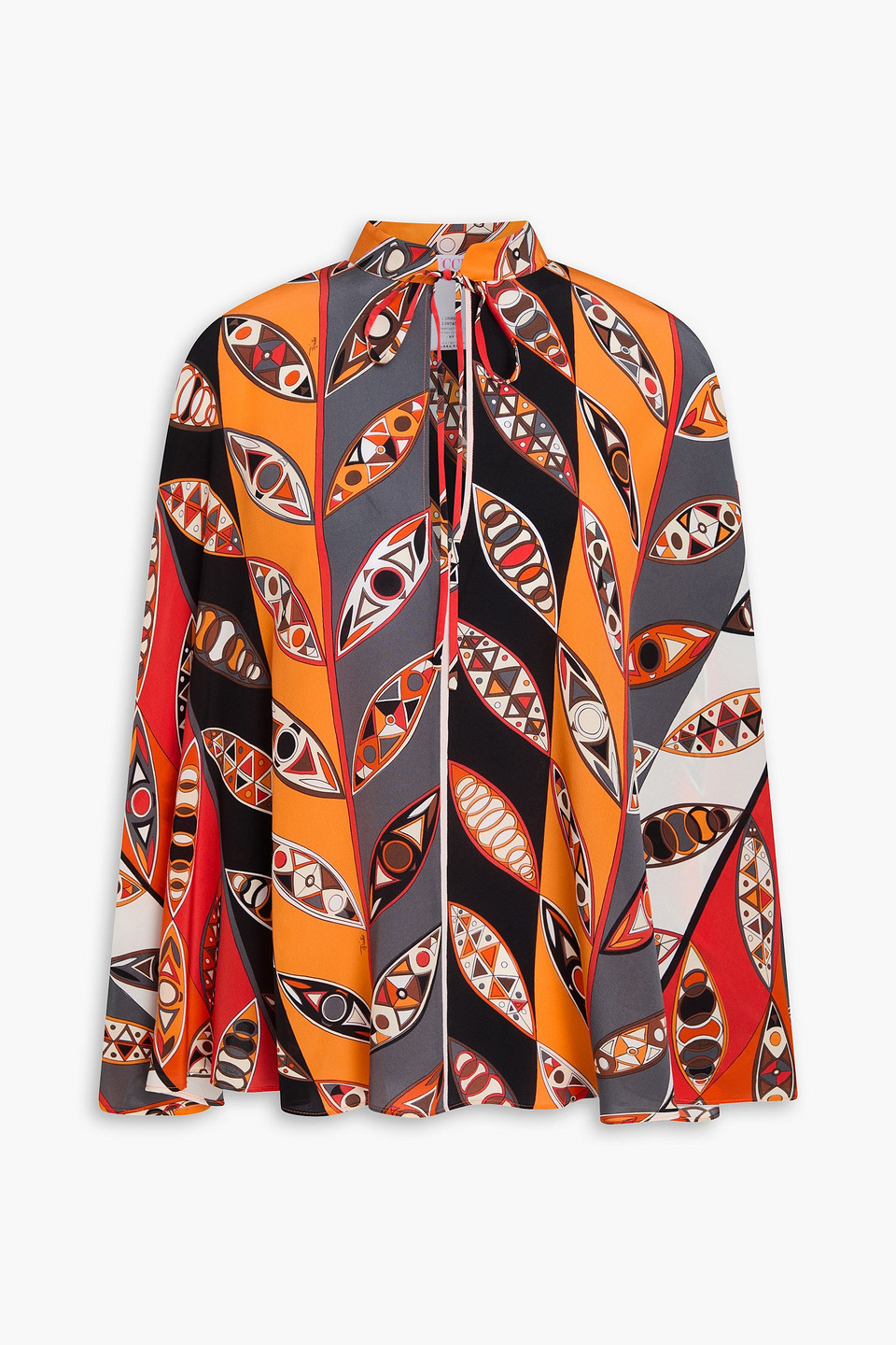 Pucci Printed Silk Crepe De Chine Blouse In Orange