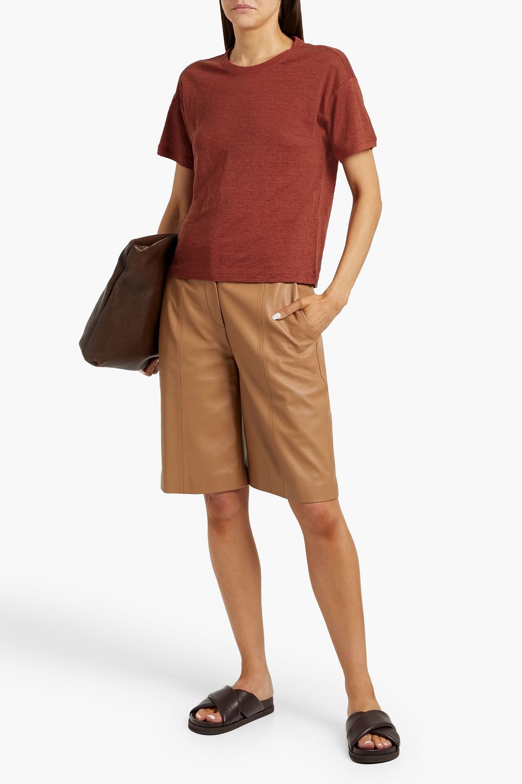 FRAME Linen-jersey T-shirt