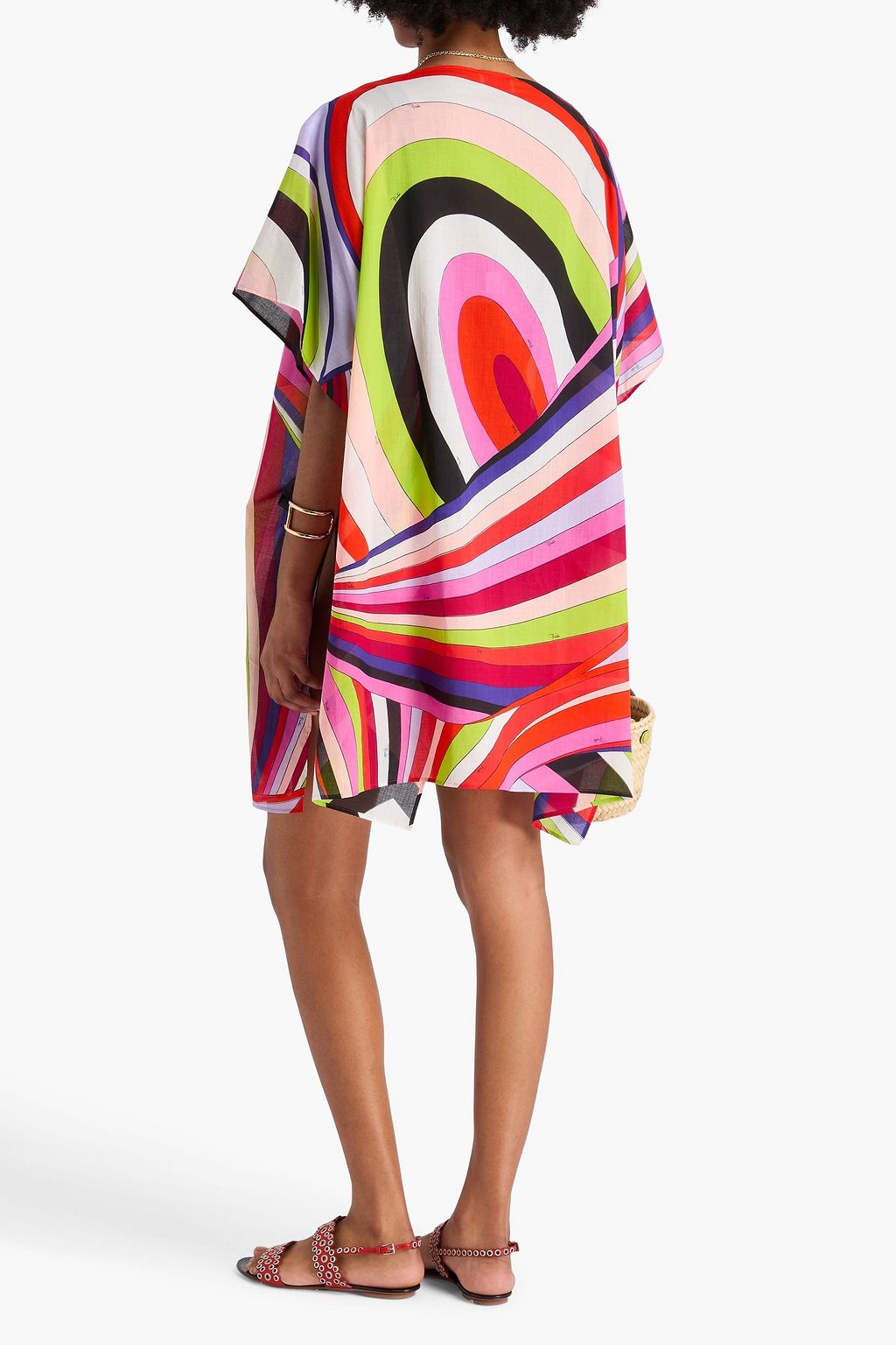 PUCCI Kaftan aus Baumwoll-Voile mit Print und Bindedetail