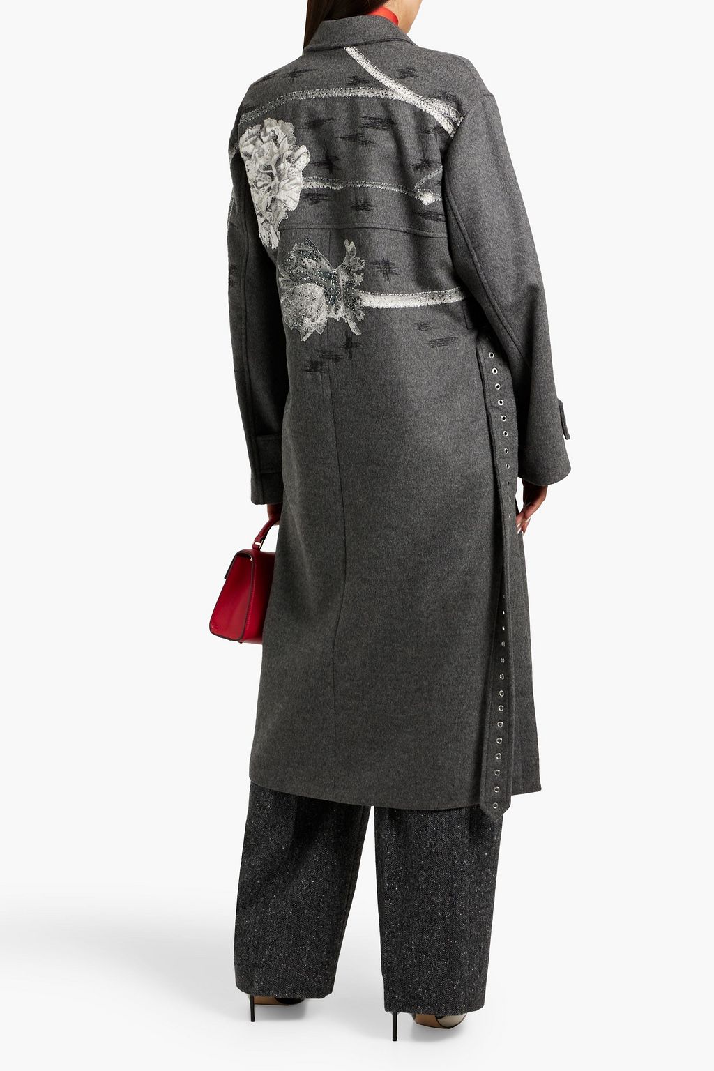 VALENTINO GARAVANI Embroidered wool and cashmere-blend coat