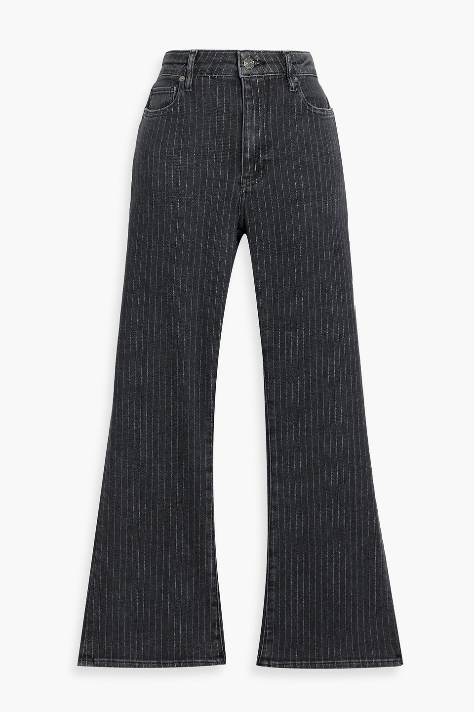 Le Crop Mini Boot cropped pinstriped high-rise bootcut jeans