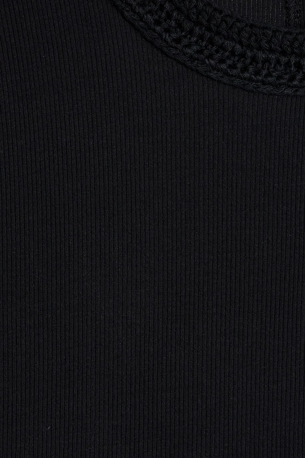 FRAME Crochet-trimmed modal-blend jersey T-shirt