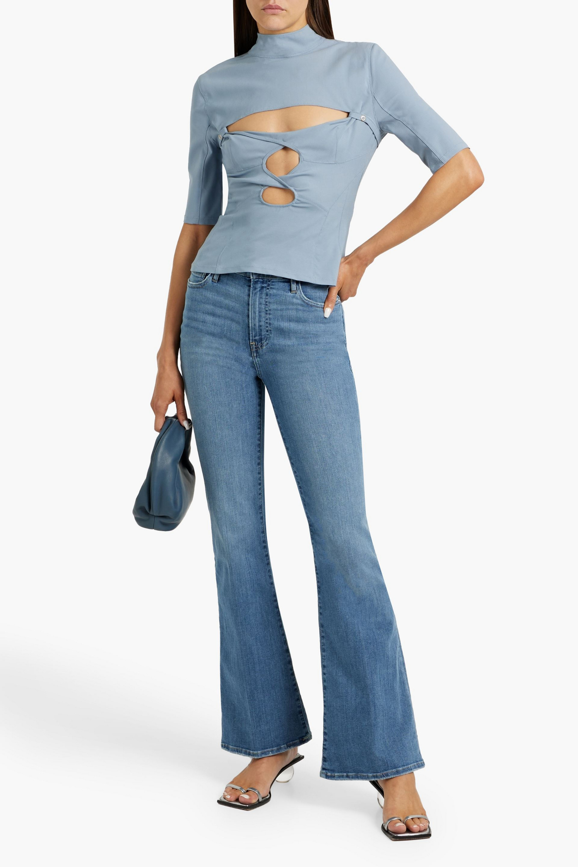 FRAME Le Easy Flare high-rise flared jeans