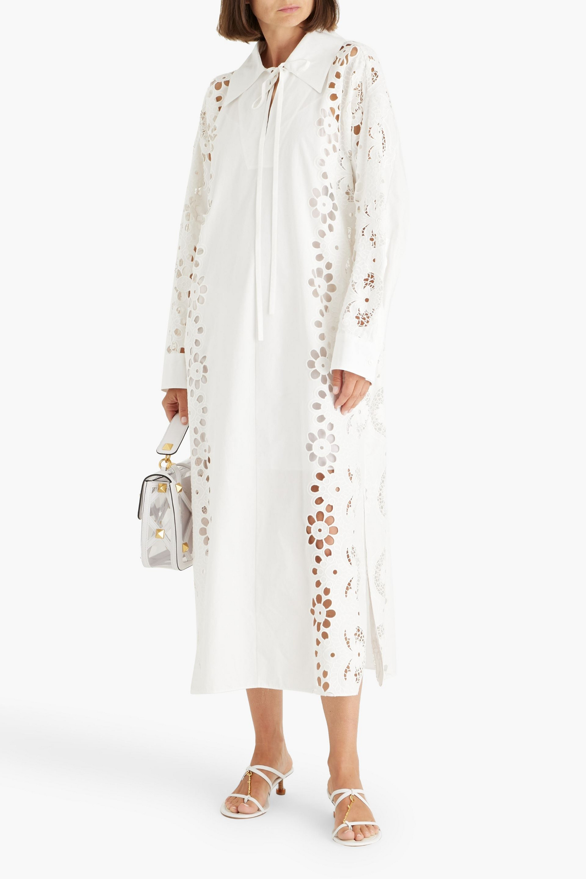 Valentino Garavani Broderie anglaise cotton midi shirt dress