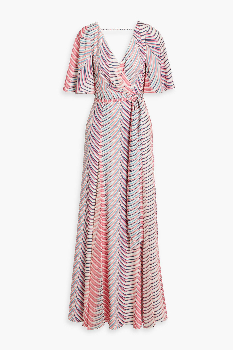 Printed crepe de chine maxi dress