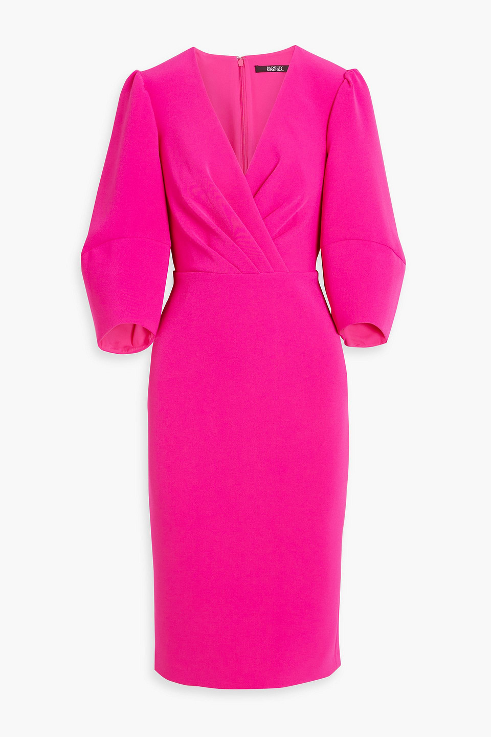 Draped crepe midi dress