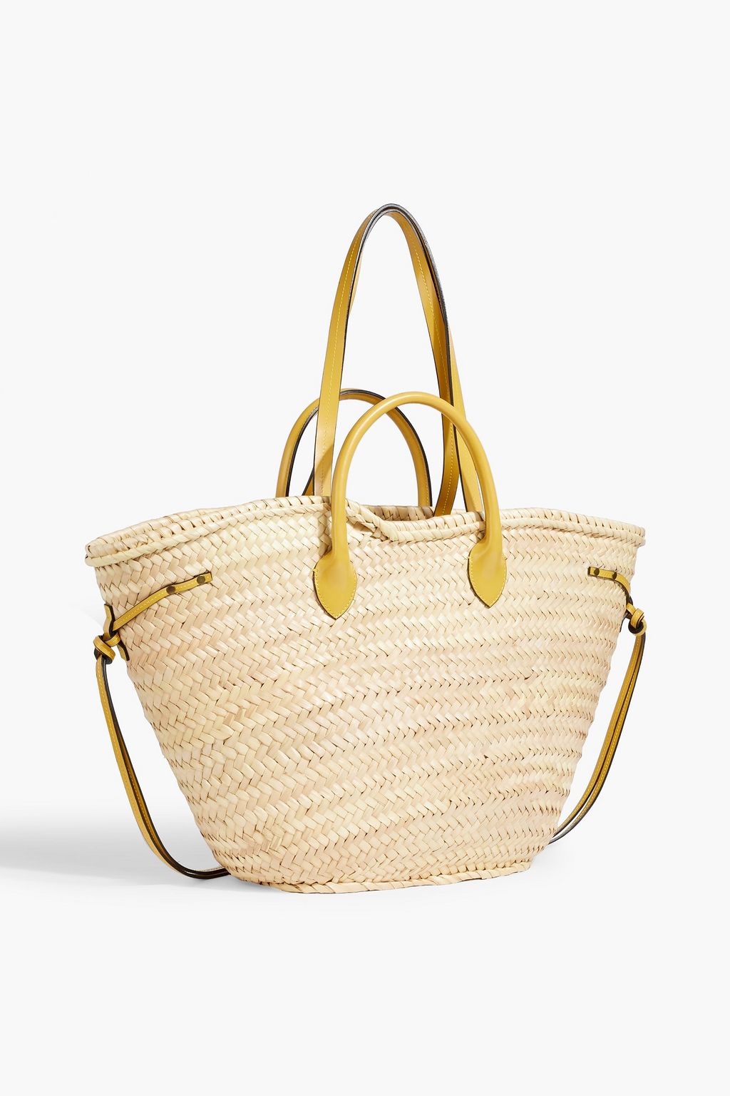 ISABEL MARANT Cadix leather-trimmed straw tote