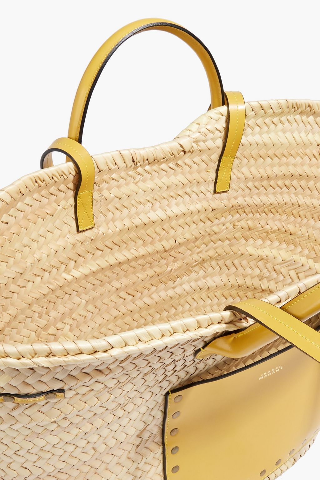 ISABEL MARANT Cadix leather-trimmed straw tote