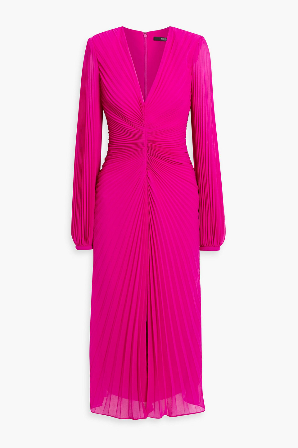 Plissé-chiffon midi dress