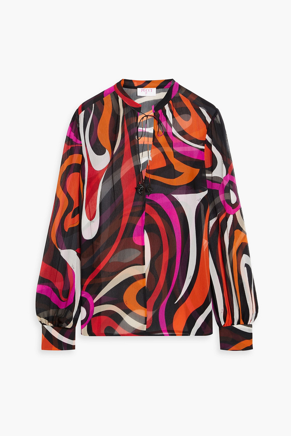 Printed silk-georgette blouse
