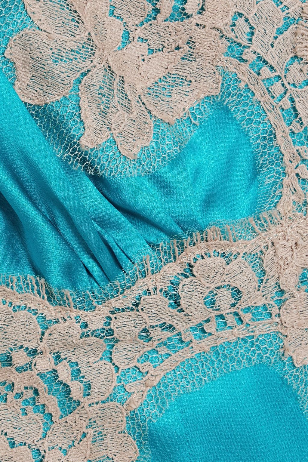DOLCE&GABBANA Lace and silk-blend satin top