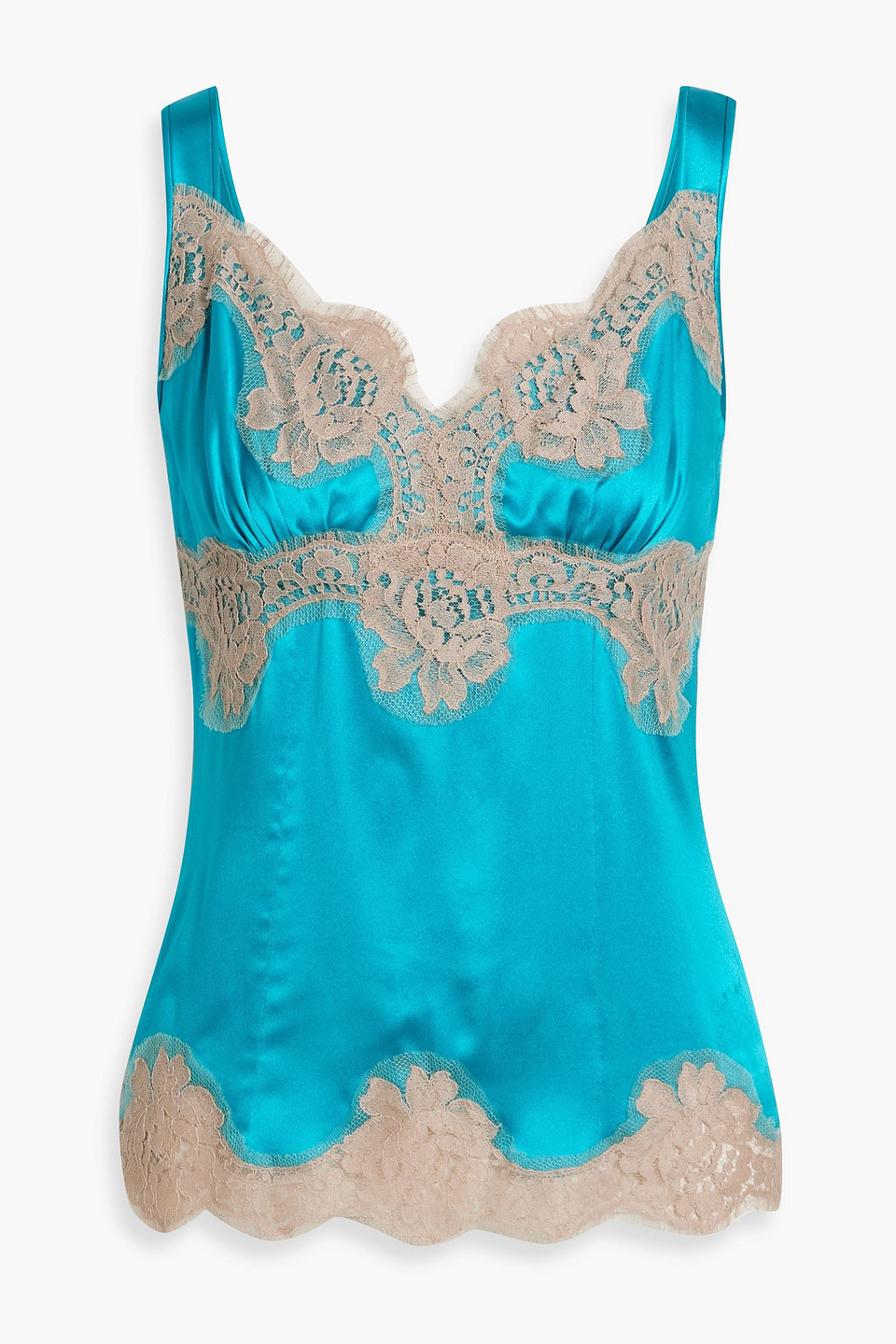 Dolce & Gabbana Lace And Silk-blend Satin Top